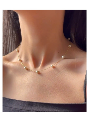 گردنبند طلاطور نقره ای و طلایی
