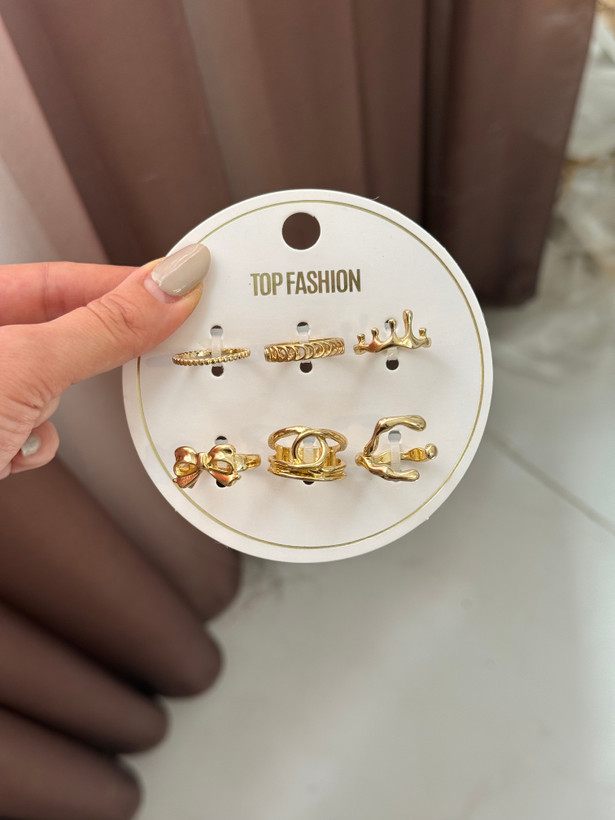 پک انگشتر آبکاری طلایی